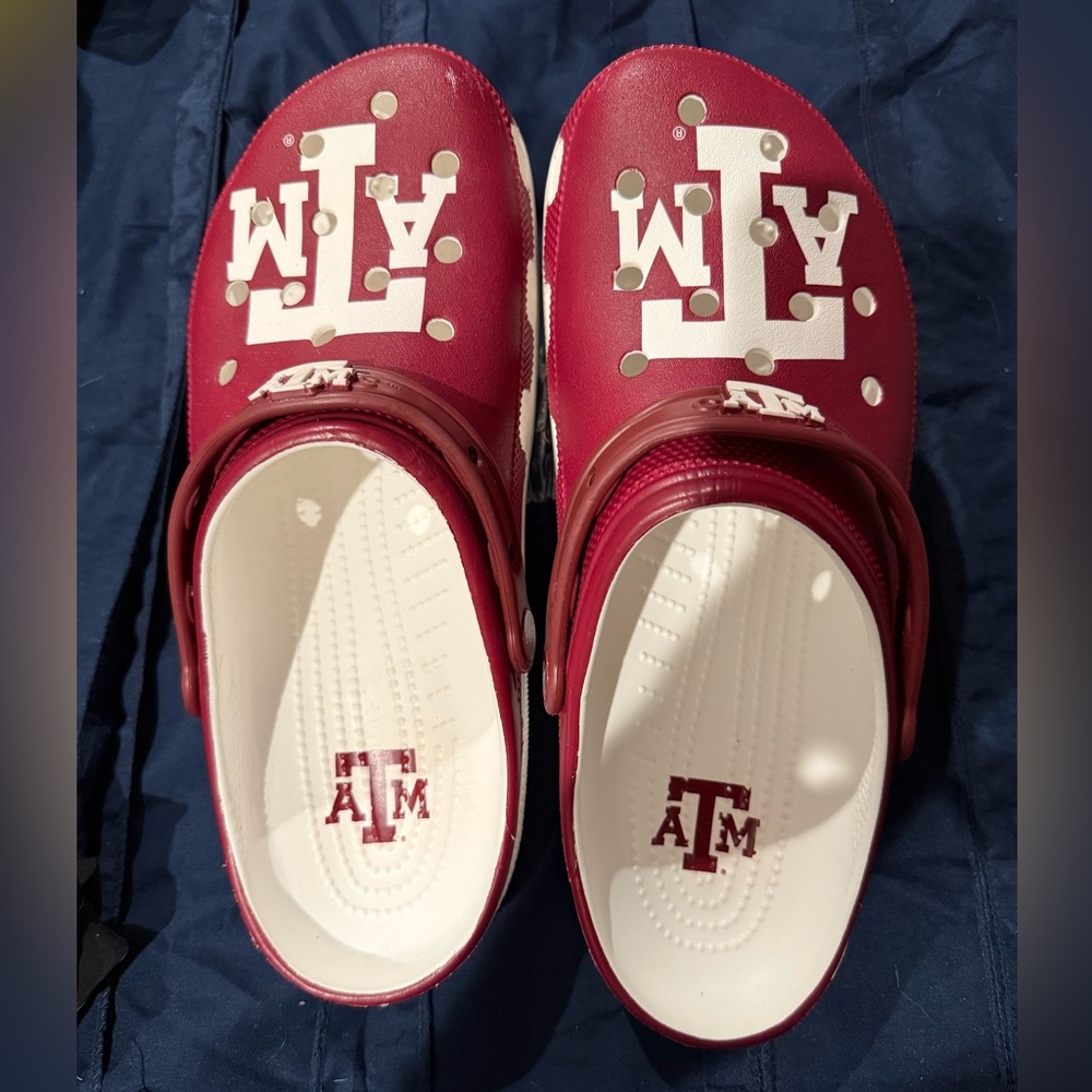 CROCS Maroon and White Clogs